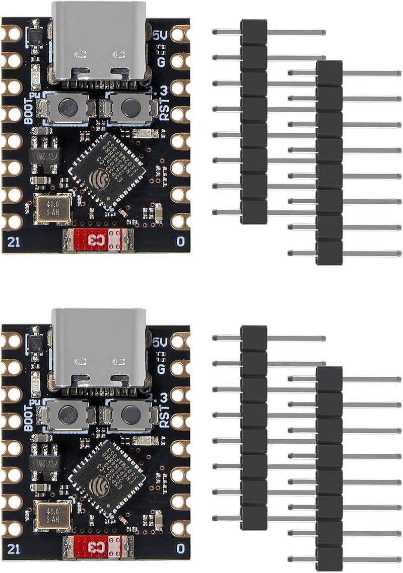 AiTrip ESP32-C3 Mini Development Board, 4MB Flash Core Board ESP32 Super Mini Development Board ESP32 Development Board WiFi Bluetooth (2PCS) - Image 1